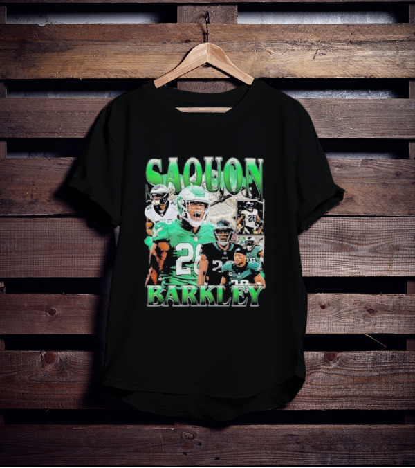 SAQUON BARKLEY Players In Green And Black Jersey Collage T-Shirt