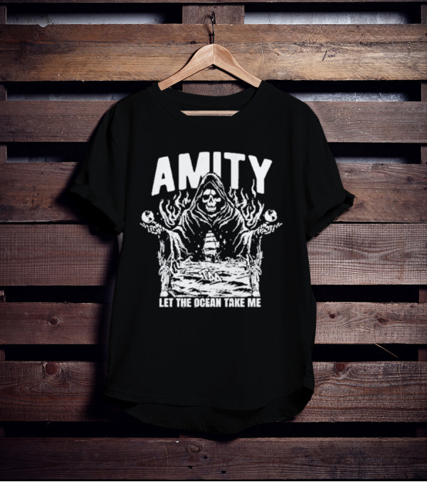 AMITY Let The Ocean Take Me Grim Reaper Ship Skull T-Shirt