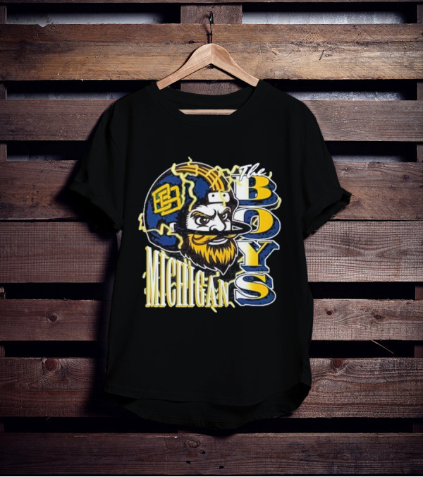 Michigan Lightning The Boys Football Helmet T-Shirt