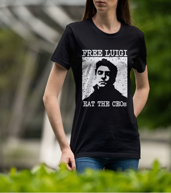 Free Luigi Eat The CEOs Stencil T-Shirt