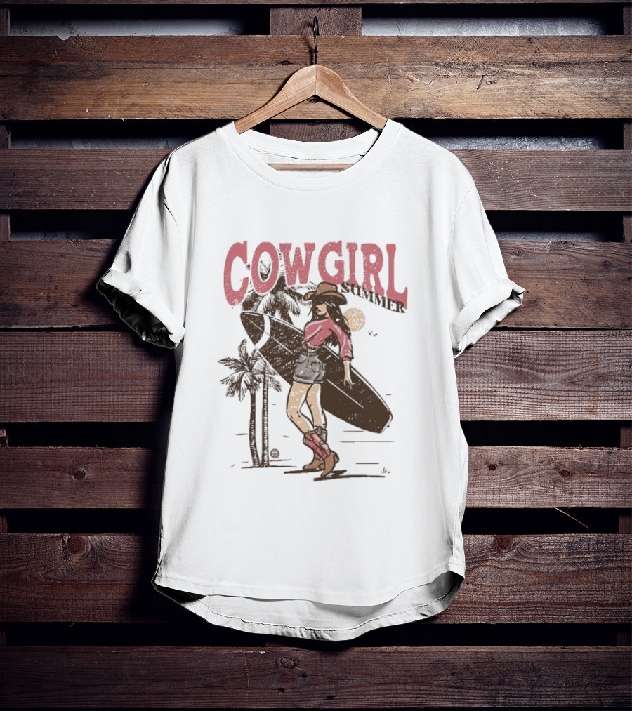 Cowgirl Summer Surfing Vibes T-Shirt