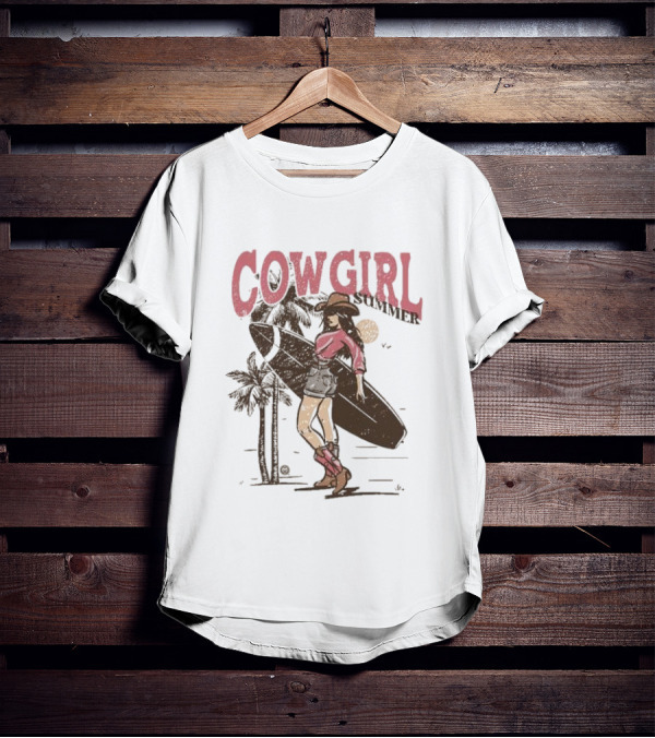 Cowgirl Summer Surfing Vibes T-Shirt