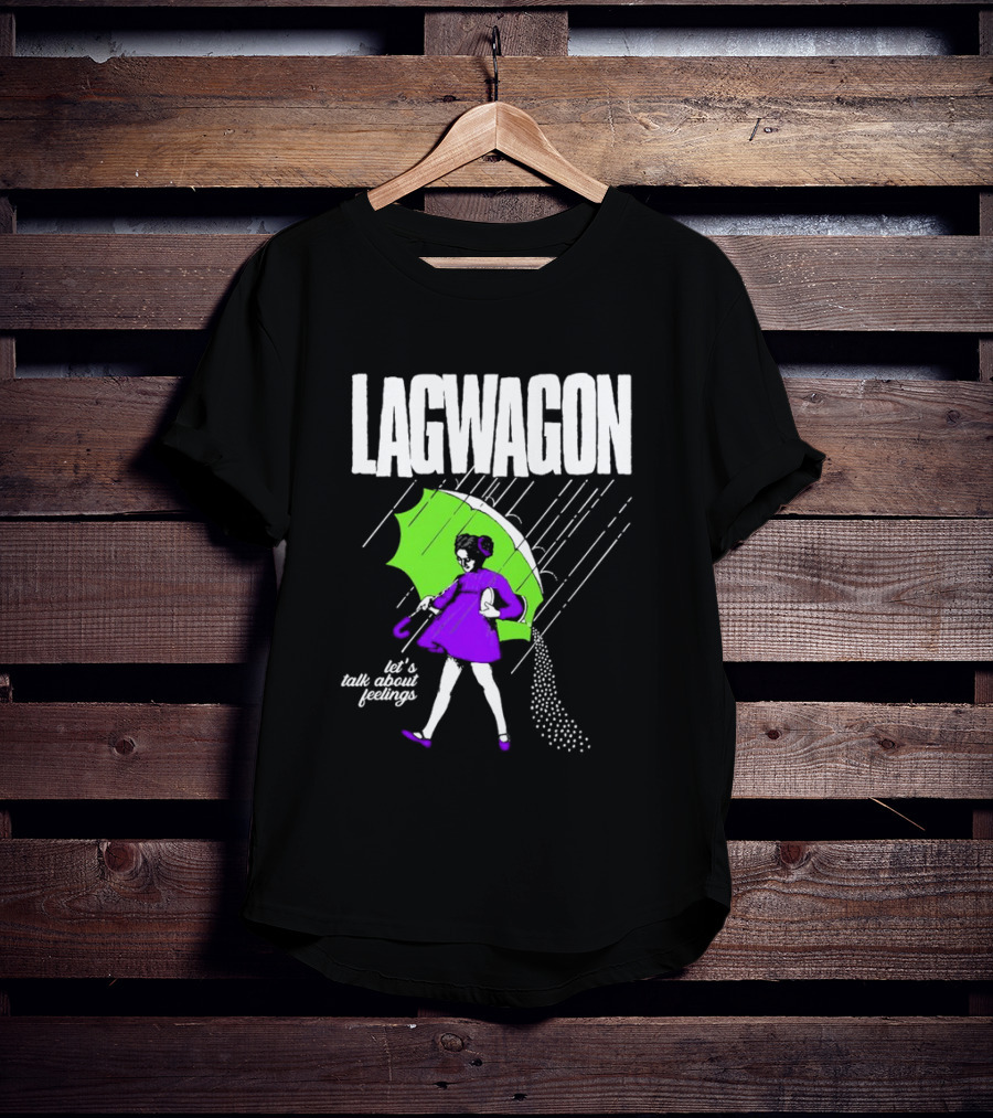Lagwagon Let’s Talk About Feelings Green Umbrella Rain Girl Salty T-Shirt