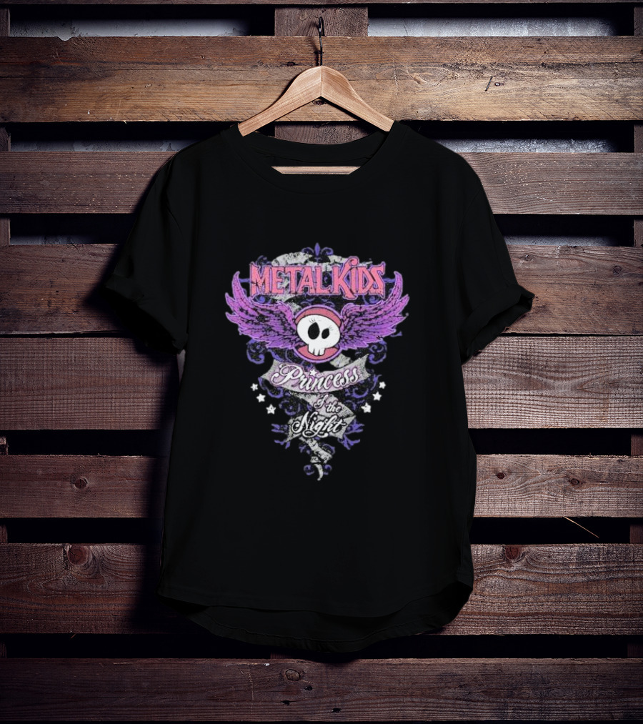 Metalkids Purple Winged Skull Princess Of The Night Stars T-Shirt
