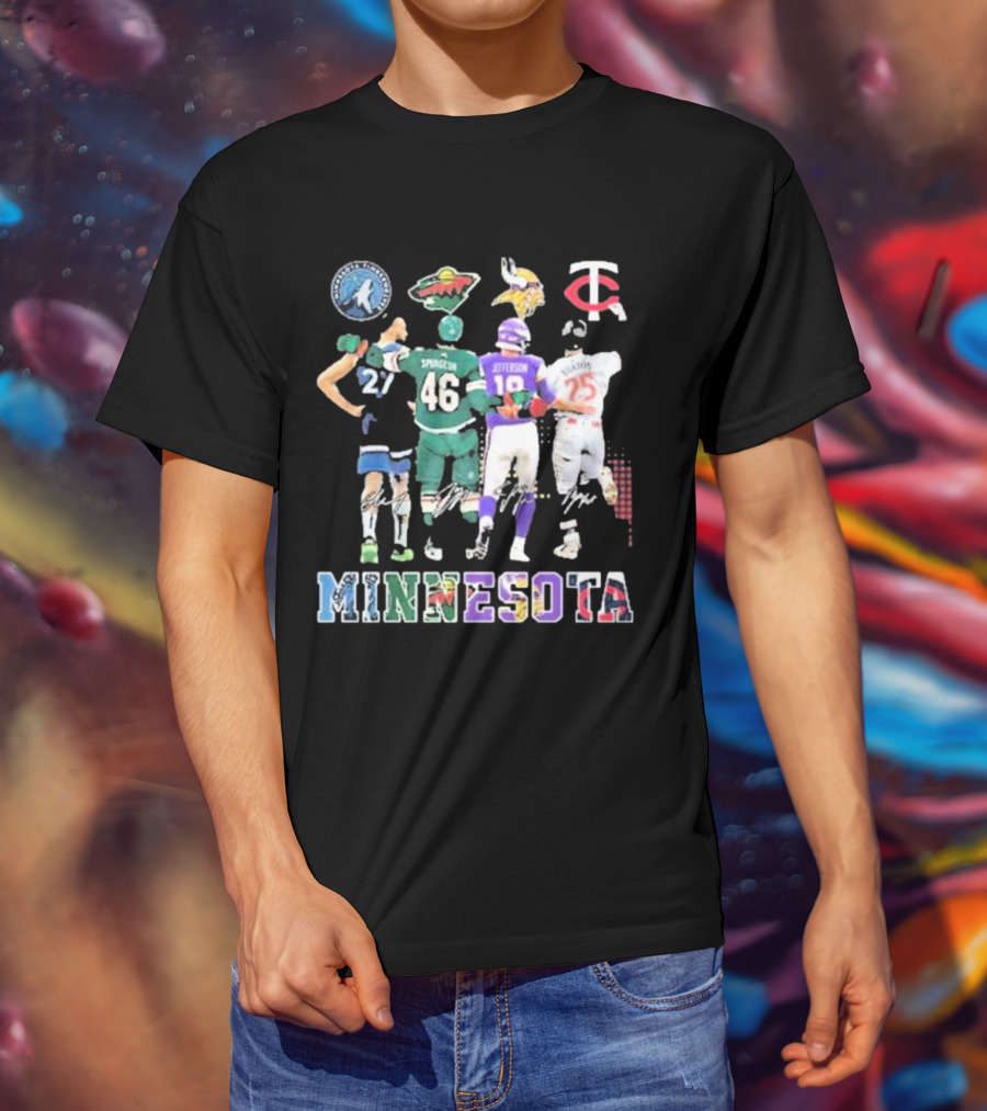 Minnesota Timberwolves Wild Vikings Twins Signature T-Shirt