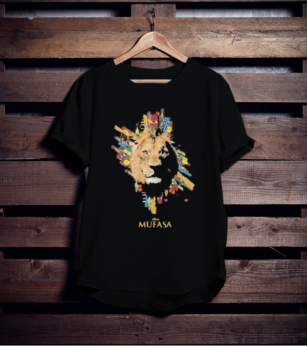 Disney Mufasa Legacy Of The Pride Lands Vibrant Tribal Lion Face T-Shirt