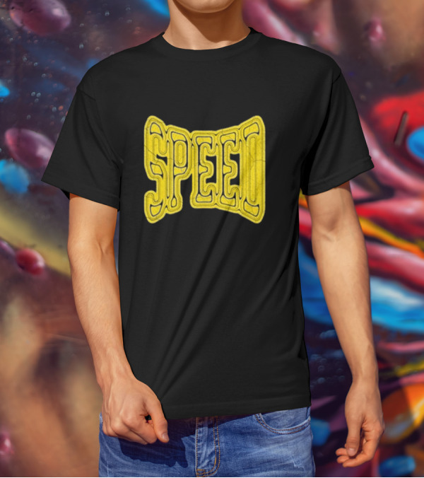 Ishowspeed Speed Gold Text Logo Bold Typography T-Shirt