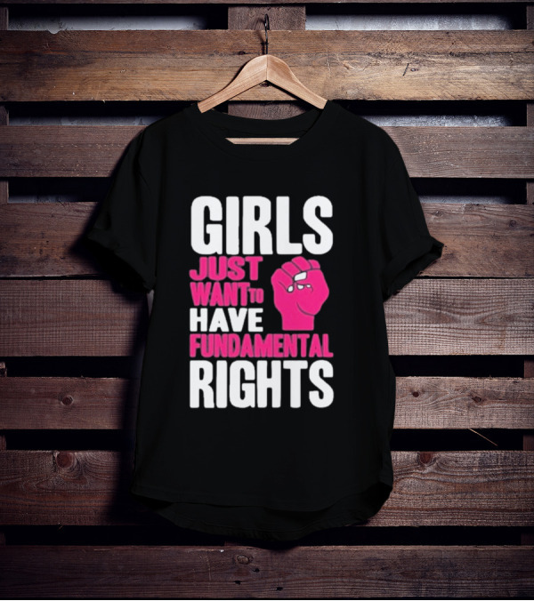 Cyndi Lauper Girls Just Want To Have Fundamental Rights Raised Fist Empowerment T-Shirt