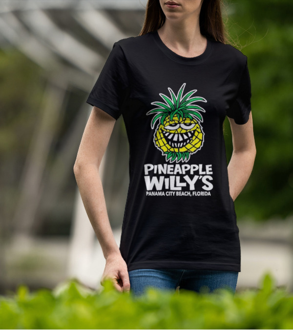 Pineapple Willy's Panama City Beach Florida Smiling Pineapple Face T-Shirt