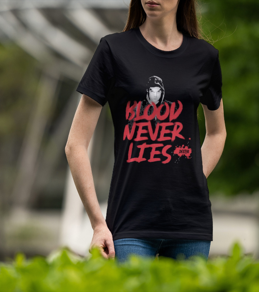 Dexter Blood Never Lies Hoodie Portrait Spatter T-Shirt