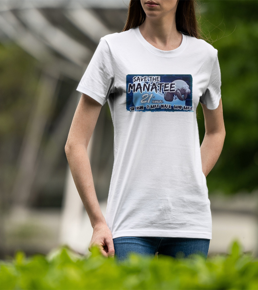 Save The Manatee 21st Annual 5K Run 2 Mile Walk Mini Mile T-Shirt