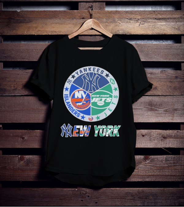 Yankees Islanders Jets New York Yankees X New York Jets X New York Islanders T-Shirt