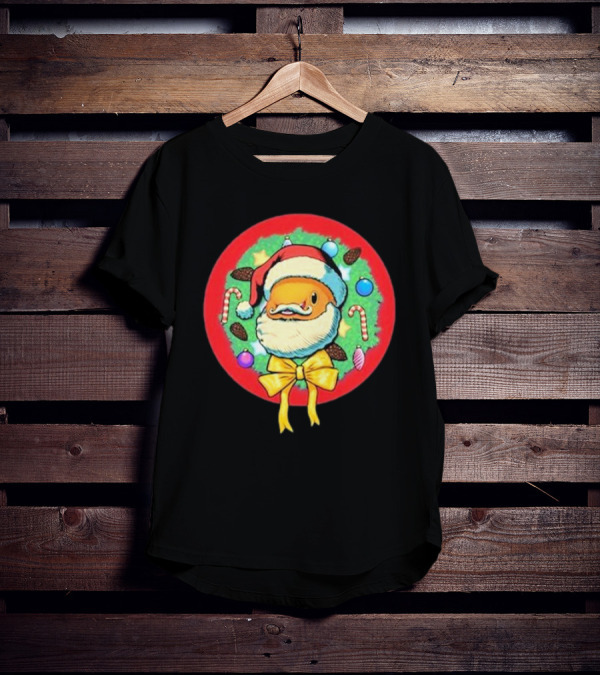 The Why Files Happy Holidays Santa Fish With Christmas Wreath And Candy Canes T-Shirt
