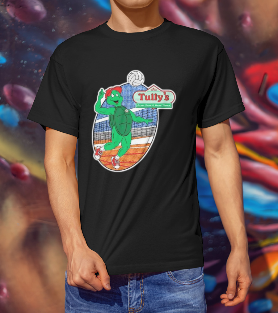 Tully’s Volleyball Great Food And Good Times Turtle Player T-Shirt