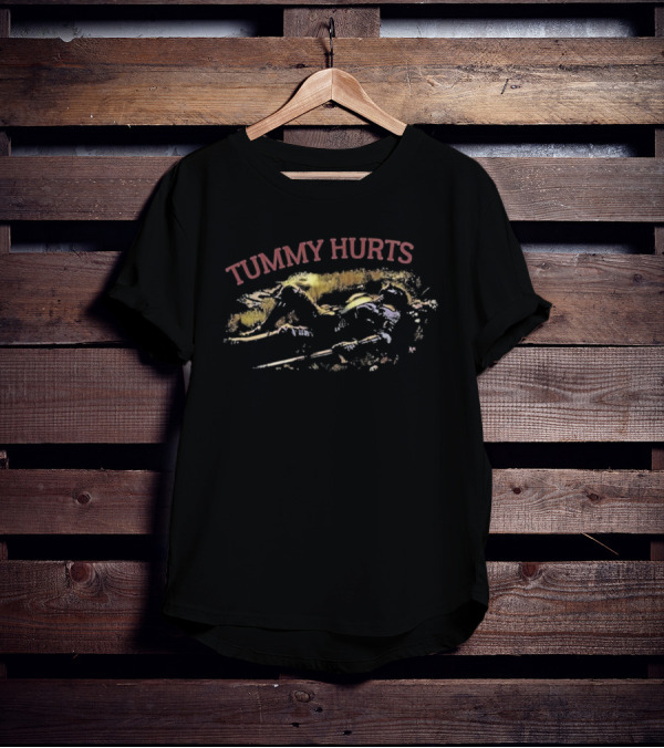 Tummy Hurts Knight Lying In Field T-Shirt