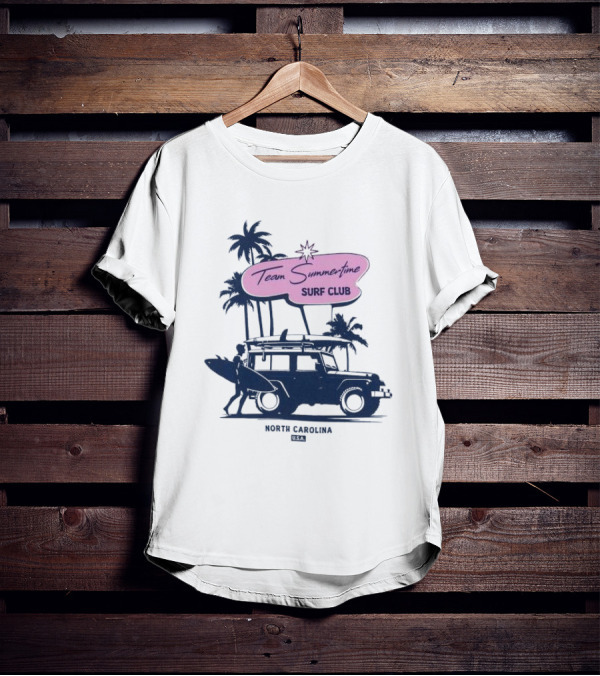 Team Summertime Surf Club Jeep Adventure North Carolina USA T-Shirt