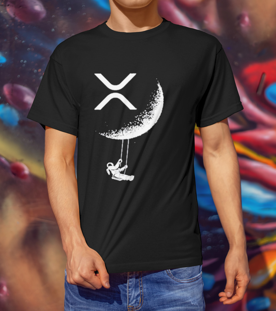 X-Moon Astronaut Swinging Beneath Lyndsey Wearing's Symbolic T-Shirt