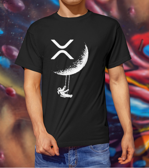 X-Moon Astronaut Swinging Beneath Lyndsey Wearing's Symbolic T-Shirt