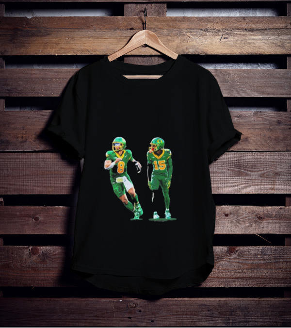 Oregon Ducks No 1 Seed College Football Playoff Players In Green Uniforms T-Shirt
