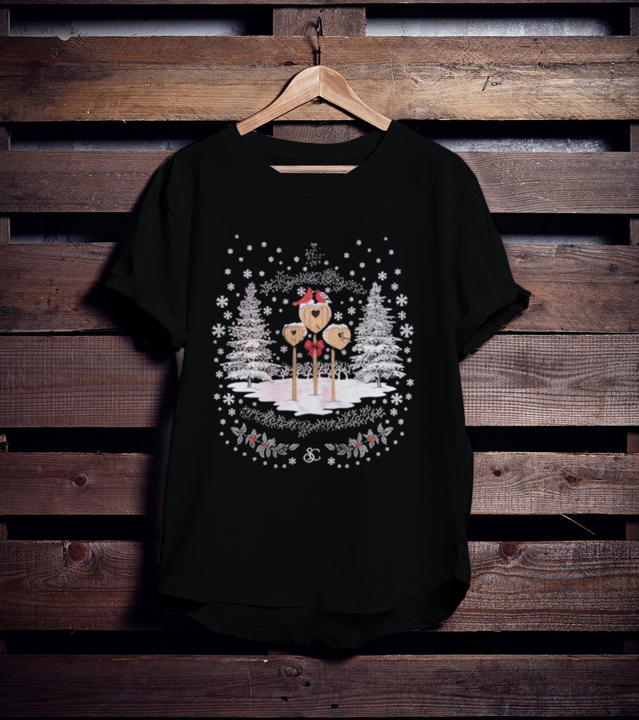 Sabrina Carpenter A Nonsense Christmas Snowy Trees And Heart Decorations T-Shirt