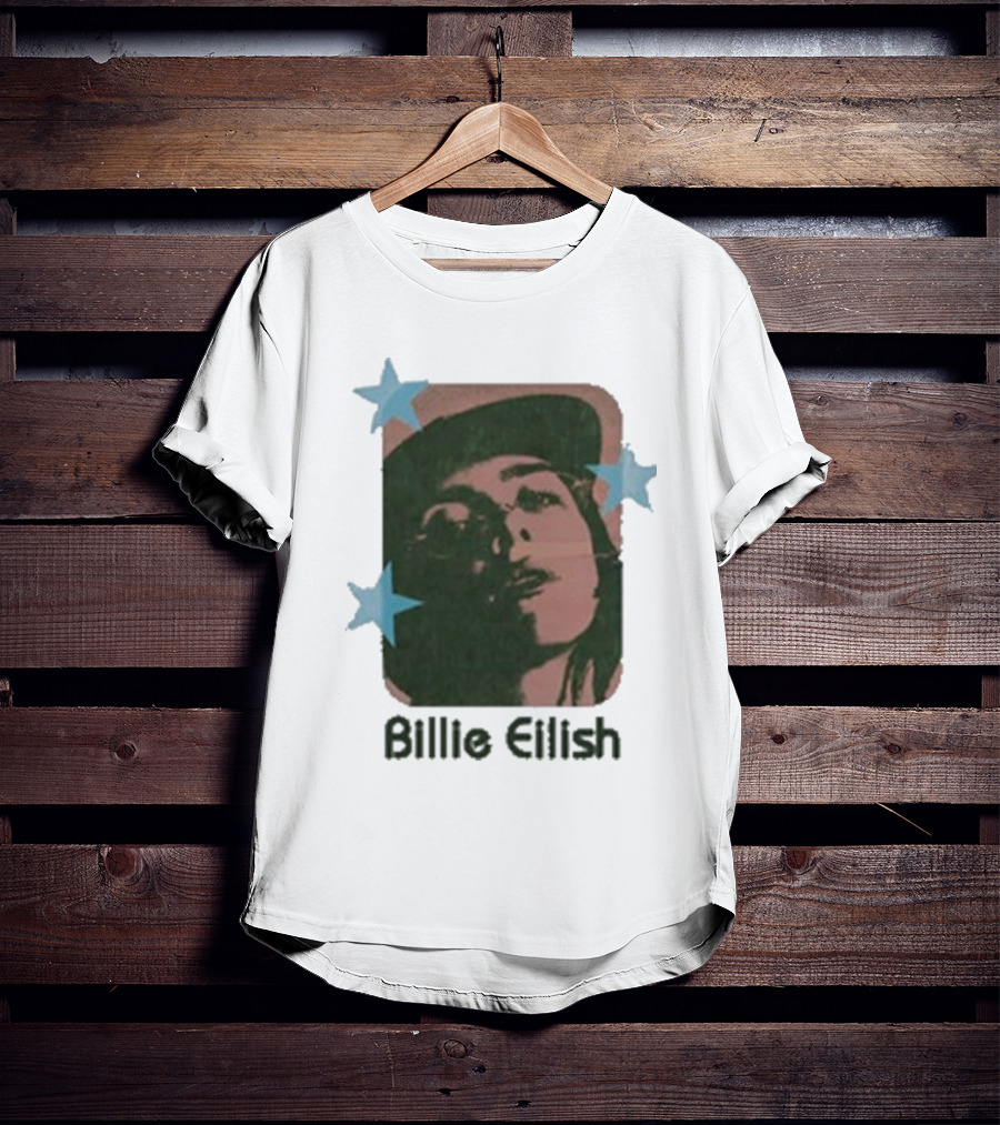 Billie Eilish Vintage Portrait With Stars T-Shirt