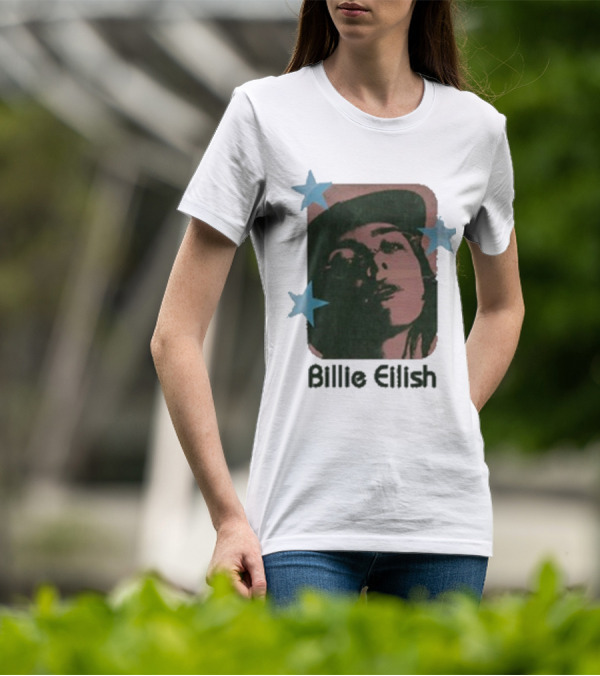 Billie Eilish Vintage Portrait With Stars T-Shirt