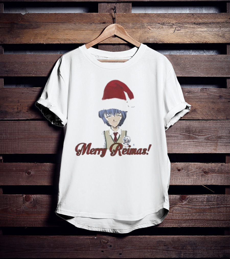 Merry Reimas Anime Character Santa Hat Holiday T-Shirt