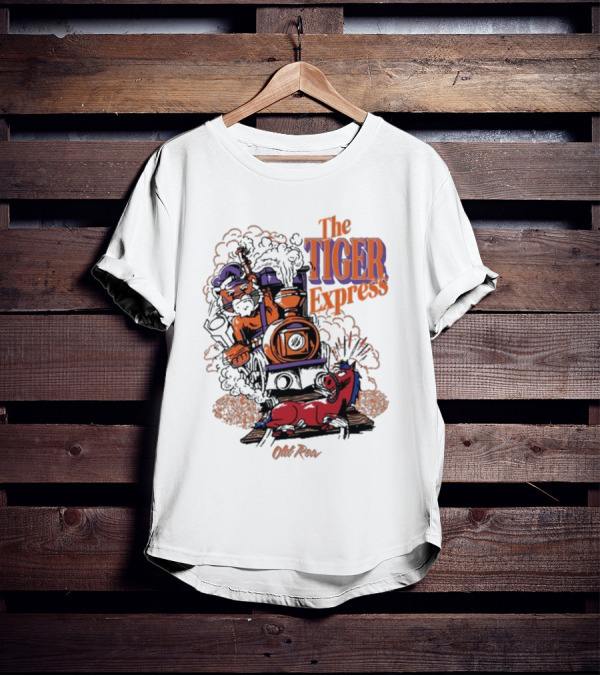 The Tiger Express Old Row Tiger Engineer With Train And Horse T-Shirt