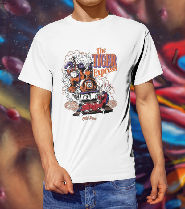 The Tiger Express Old Row Tiger Engineer With Train And Horse T-Shirt