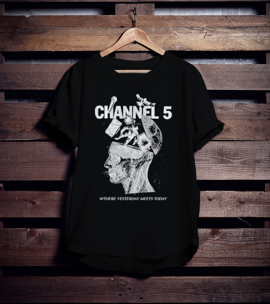 Channel 5 Where Yesterday Meets Today Retro Futuristic Fusion T-Shirt