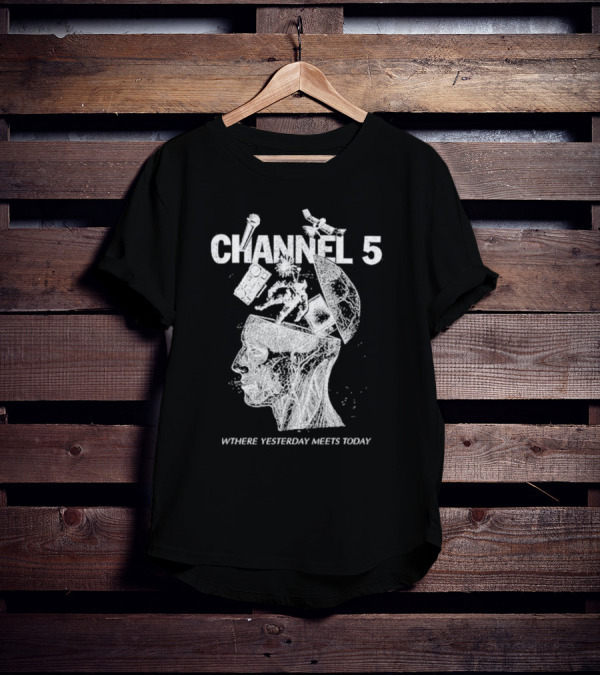 Channel 5 Where Yesterday Meets Today Retro Futuristic Fusion T-Shirt