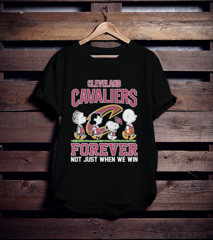 Cleveland Cavaliers Forever Not Just When We Win Peanuts Characters Walking Basketball Retro T-Shirt