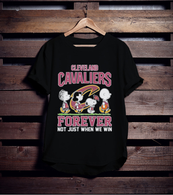 Cleveland Cavaliers Forever Not Just When We Win Peanuts Characters Walking Basketball Retro T-Shirt