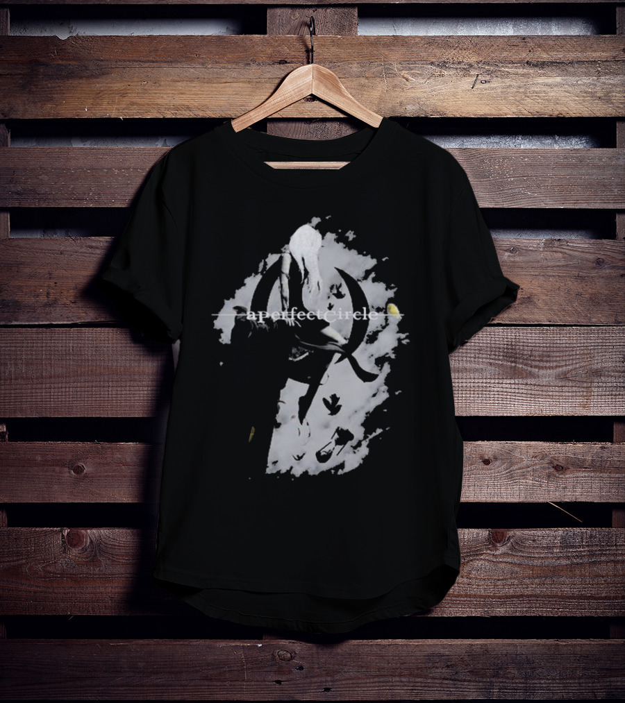 A Perfect Circle Grunge Style Angel Figure With Crescent T-Shirt