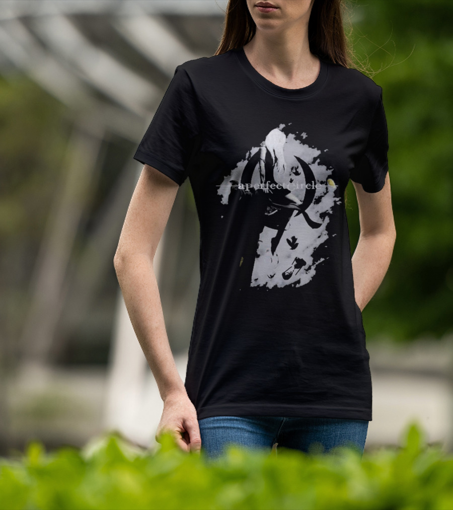 A Perfect Circle Grunge Style Angel Figure With Crescent T-Shirt