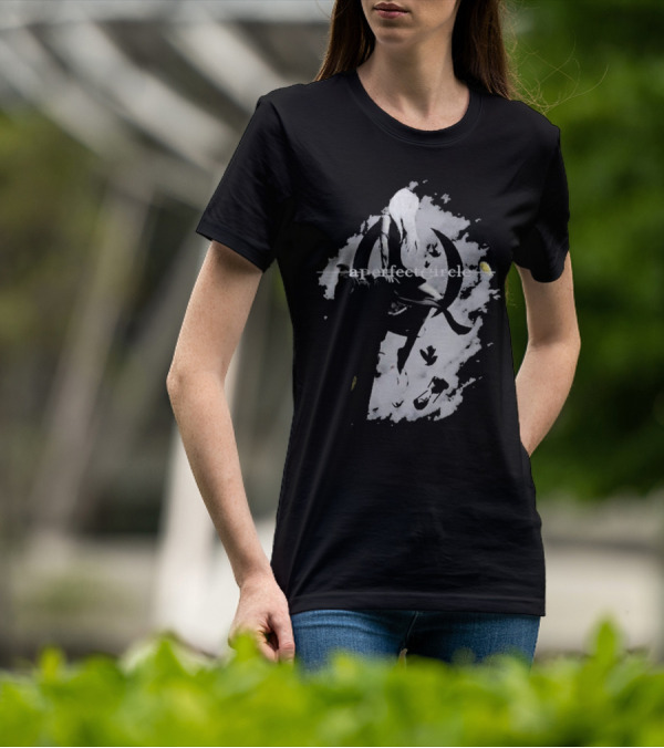 A Perfect Circle Grunge Style Angel Figure With Crescent T-Shirt