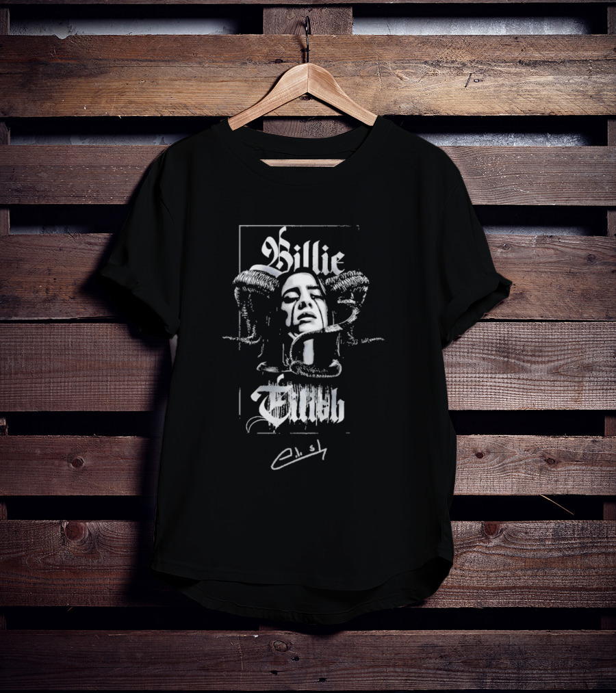 Billie Eilish Signature Gothic Portrait With Snakes T-Shirt
