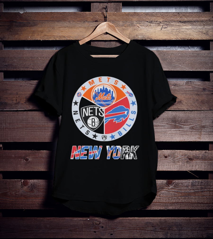 Brooklyn Nets New York Mets Buffalo Bills New York Fan Gear T-Shirt