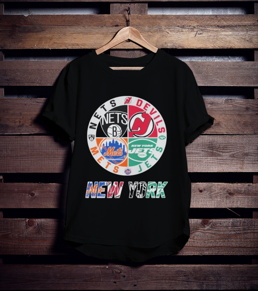 Brooklyn Nets New Jersey Devils New York Mets Jets New York T-Shirt