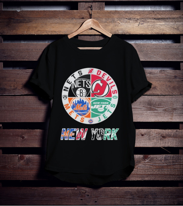 Brooklyn Nets New Jersey Devils New York Mets Jets New York T-Shirt