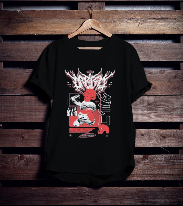 Darko Us Raffle Graphic With Abstract Red And White Elements T-Shirt