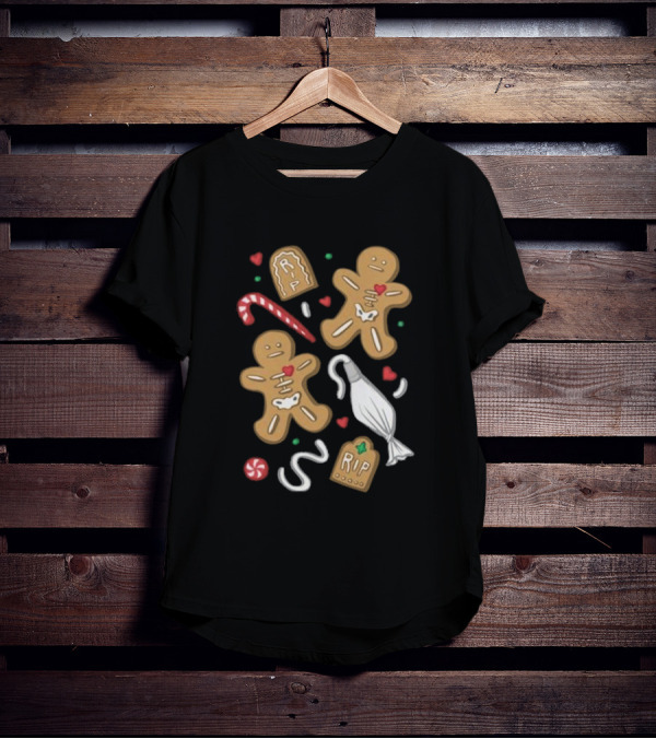 Evan And Katelyn Store Totally Normal Gingerbread Cookies RIP Candy Cane Peppermint T-Shirt