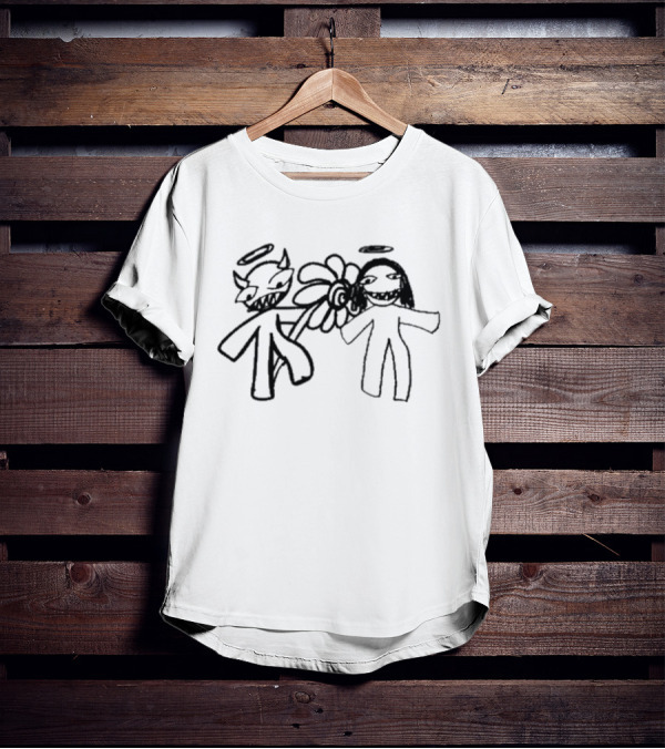 Dj Scheme I Believe In You Angel Demon Holding Flower T-Shirt