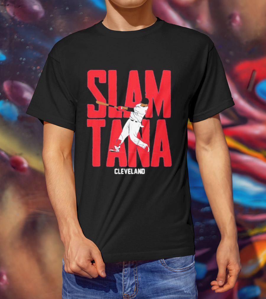 Carlos Santana Cleveland Baseball Slamtana Player T-Shirt