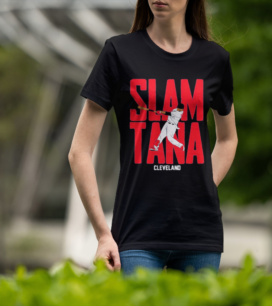 Carlos Santana Cleveland Baseball Slamtana Player T-Shirt
