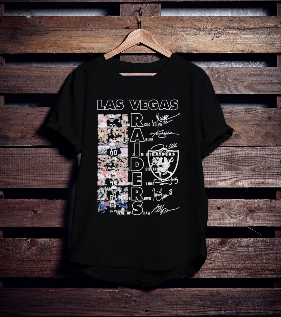 Las Vegas Raiders Marcus Allen Ken Stabler Fred Biletnikoff Howie Long Tim Brown Gene Upshaw Signature Football Legends T-Shirt