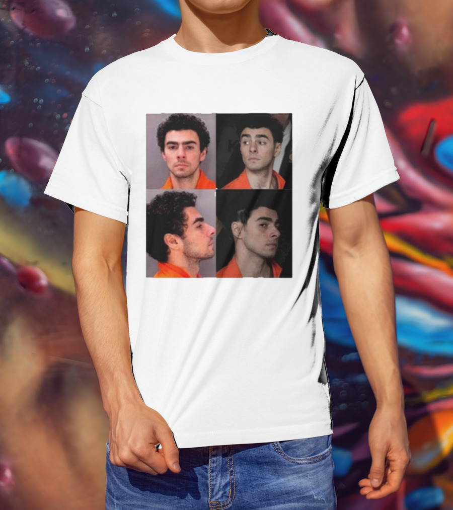 Multifaceted Expression Of Luigi Mangione In Orange Attire T-Shirt