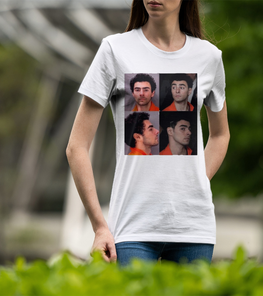 Multifaceted Expression Of Luigi Mangione In Orange Attire T-Shirt