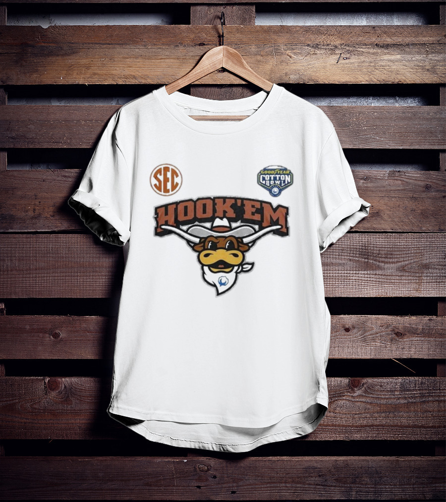 SEC Hook 'Em Texas Longhorns Goodyear Cotton Bowl 2025 T-Shirt