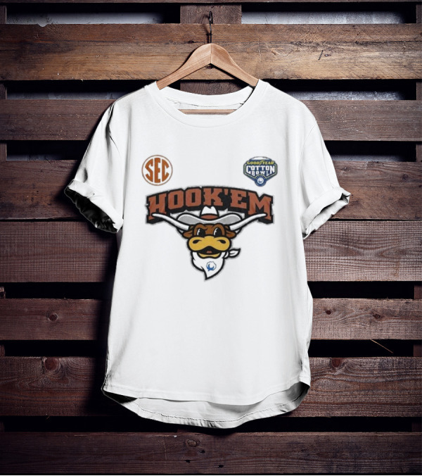 SEC Hook 'Em Texas Longhorns Goodyear Cotton Bowl 2025 T-Shirt
